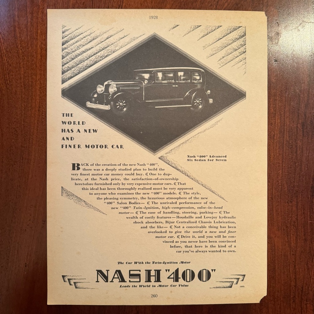 Vintage Nash & Franklin Car Advertisement